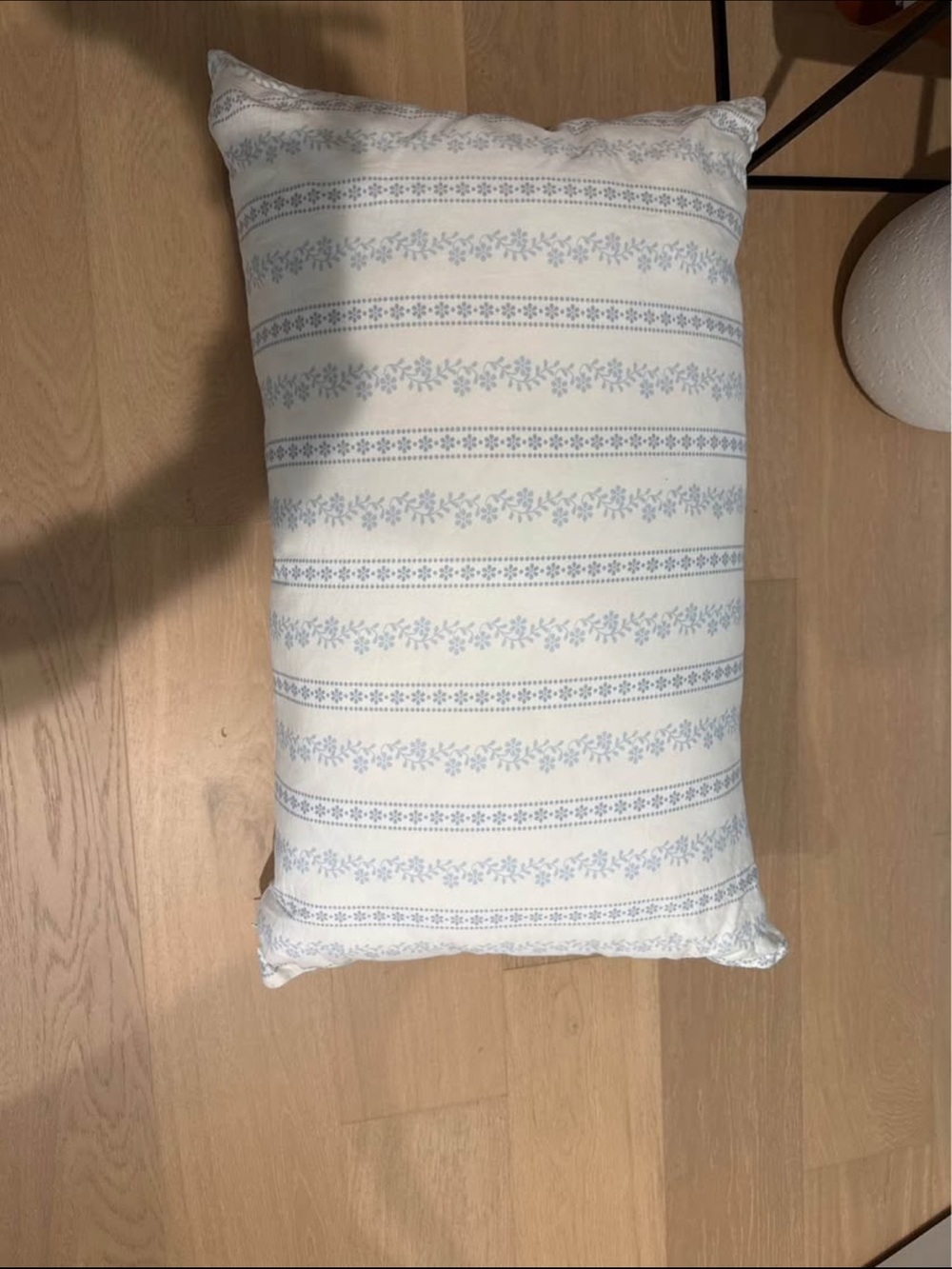 Soft Blue Floral Stripe Pillowcase - Home Bedding